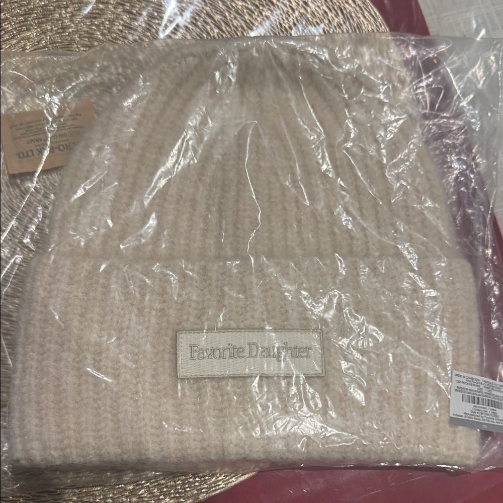 Favorite Daughter Beige Knit Beanie